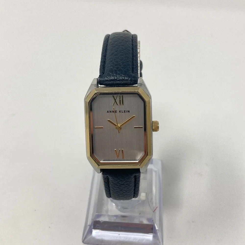 Anne Klein Women's Tank Watch 24mm Gold Silver Two Tone 30M WR New Battery 8" - Picture 3 of 16